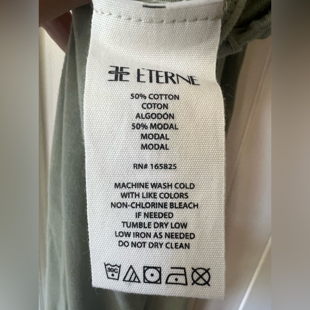 NWT Eterne cotton modal pants in sage green - Picture 4 of 4
